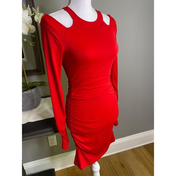 Revolve x Susana Monaco Ivy 16" Long Sleeve Dress Perfect Red Women’s Size XS - Picture 7 of 12